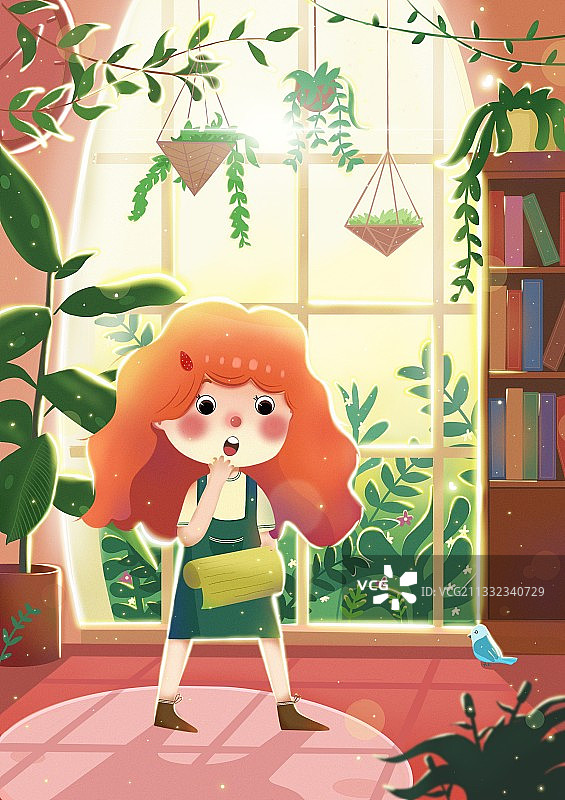 读信的女孩图片素材