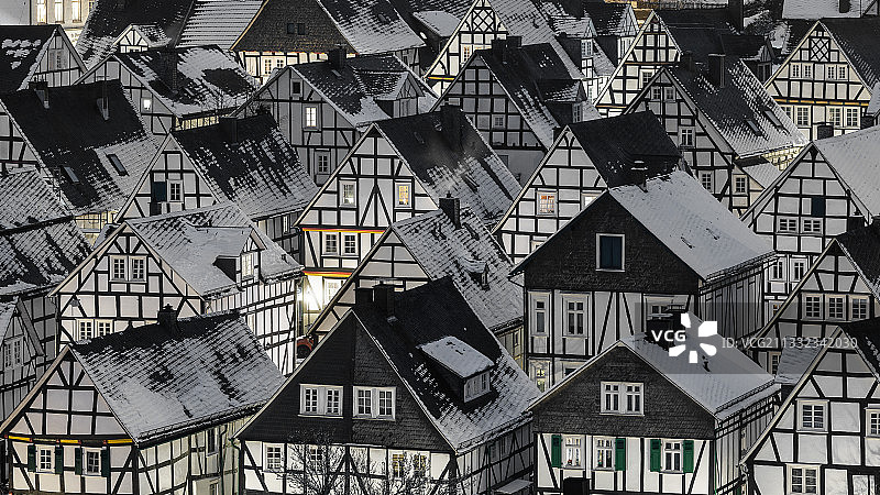 德国弗罗伊登贝格城市建筑全画幅照片图片素材