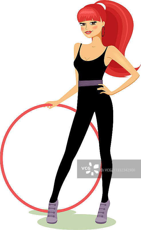 美丽的红发年轻女孩图片素材