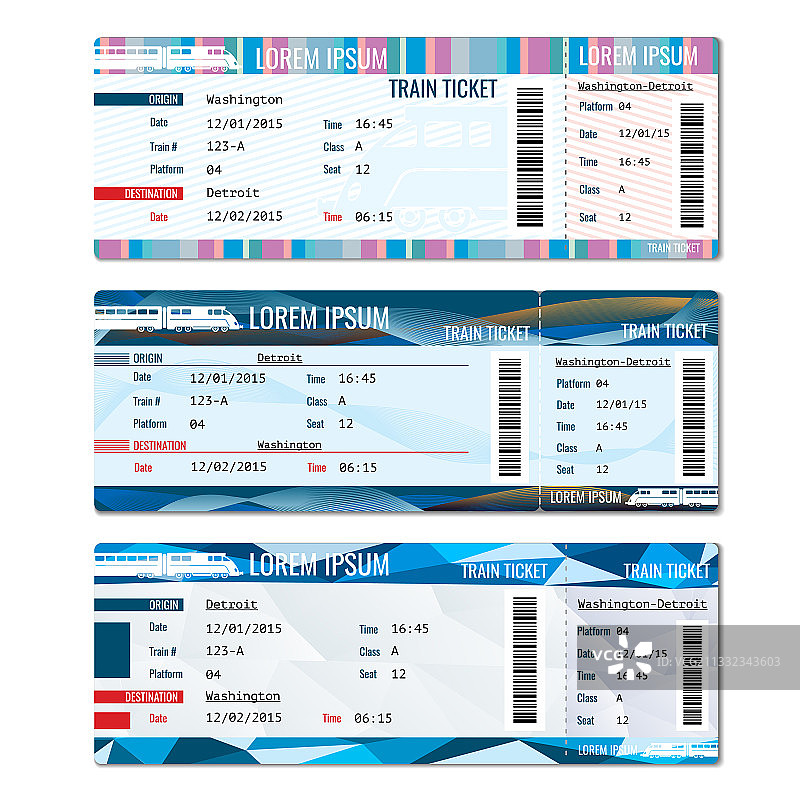 火车票合集图片素材
