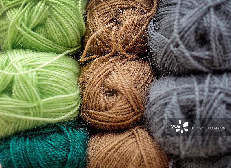 多种颜色羊毛的全画幅照片图片素材