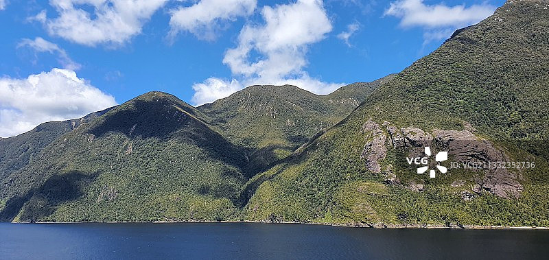 新西兰南地湖光山色全景图片素材