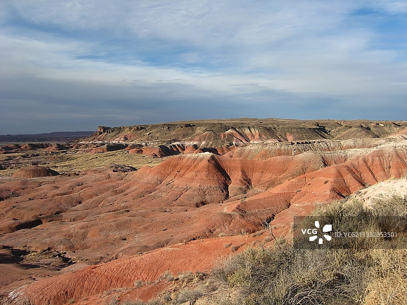 美国亚利桑那州彩绘沙漠阴天风景美景图片素材