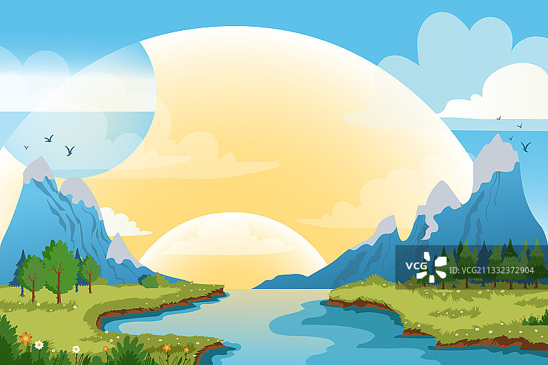 春季景观场景图片素材