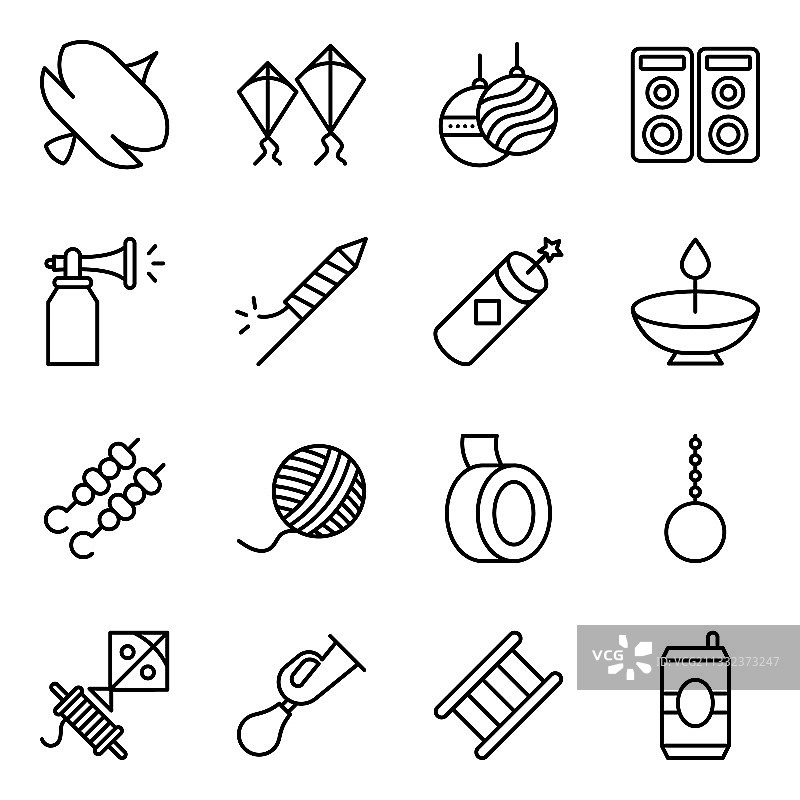 巴基斯坦传统线性图标素材图片素材