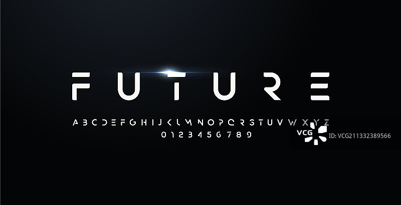 未来风格粗体字母和数字图片素材
