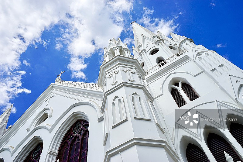 印度金奈的圣托玛斯教堂，洁白无瑕图片素材