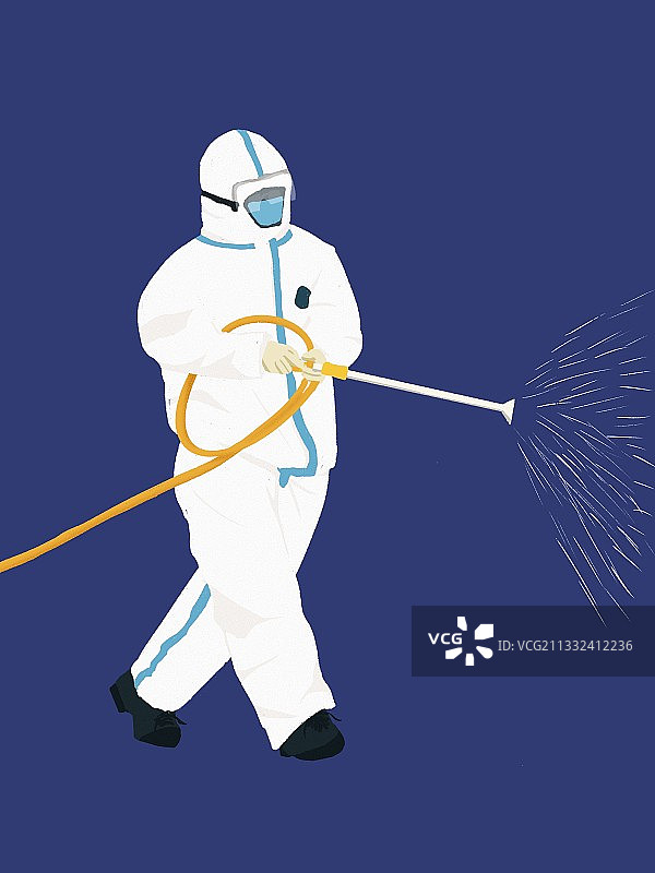 医护防疫人员消毒图片素材