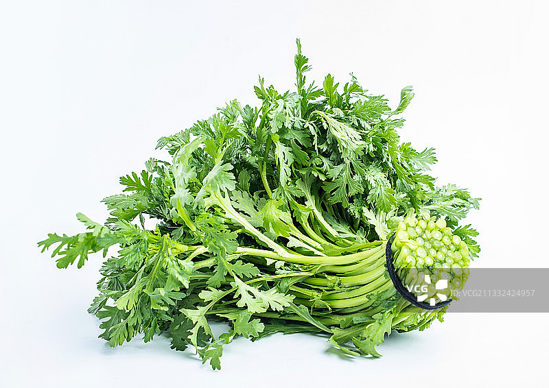新鲜绿色蔬菜茼蒿图片素材