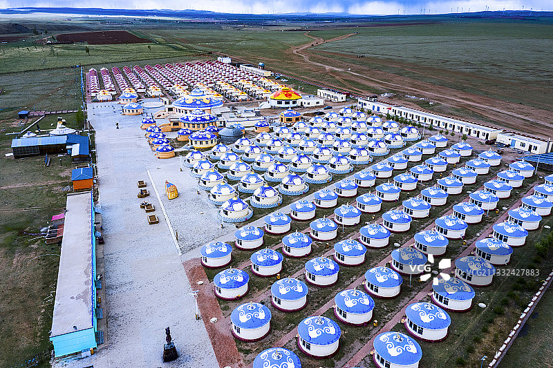 希拉穆仁大草原蒙古包群图片素材