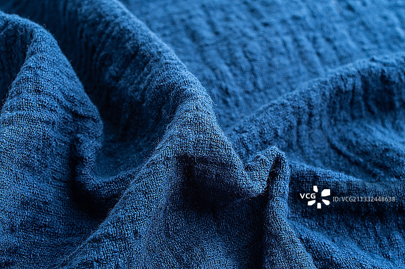 蓝色水洗麻棉面料纹理背景素材图片素材
