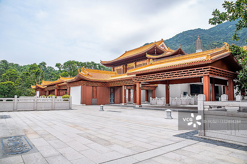 深圳弘法寺复古走廊建筑图片素材