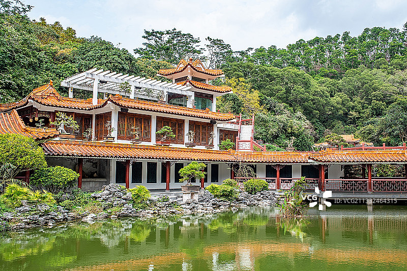 深圳仙湖植物园盆景园古建筑园林景观图片素材