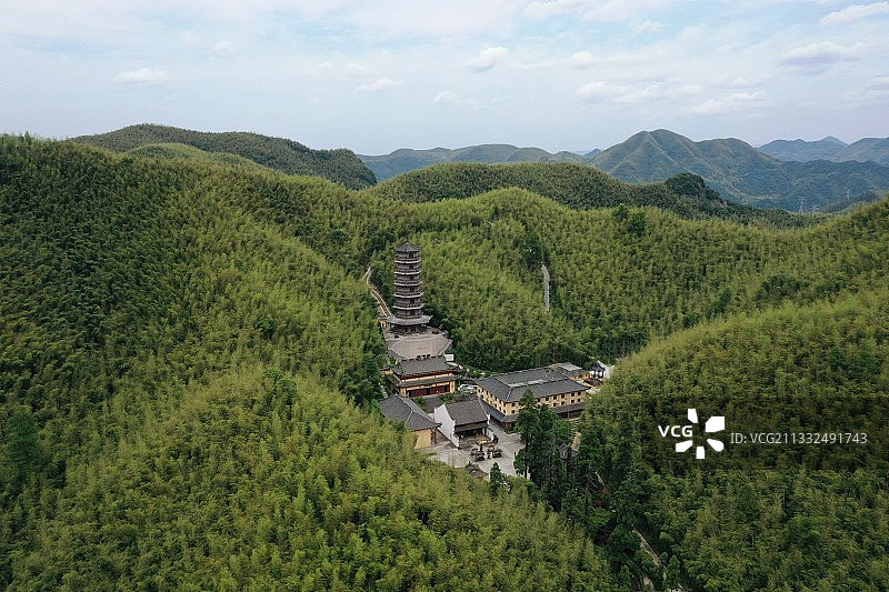 竹海深处古寺—杭州余杭釜托寺图片素材