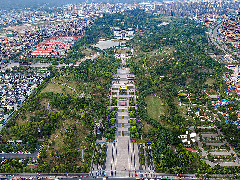 广东省河源市客家文化公园航拍景观图片素材