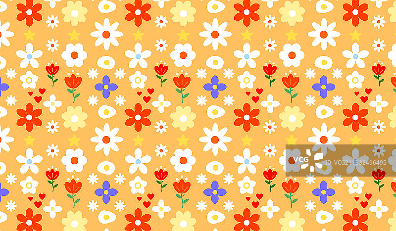 无缝碎花花纹图案矢量插画图片素材