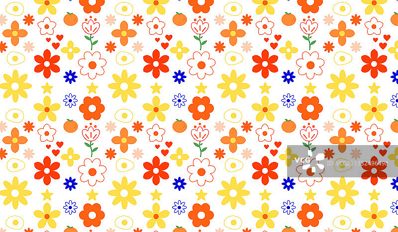 无缝碎花花纹图案矢量插画图片素材