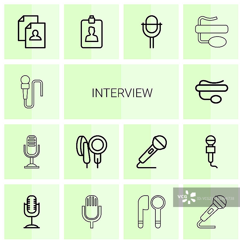 14个面试图标图片素材
