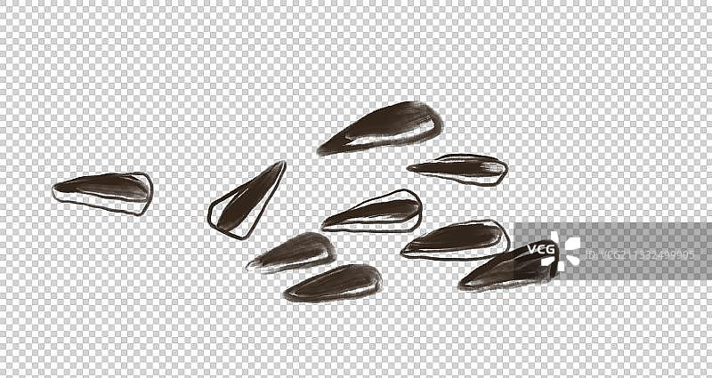 水墨夏天中国画设计元素瓜子图片素材