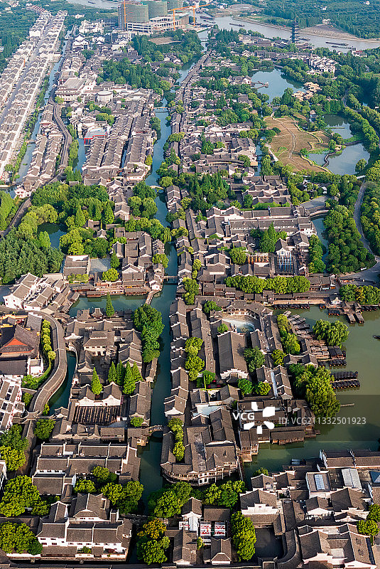 乌镇西栅景区航拍图片素材