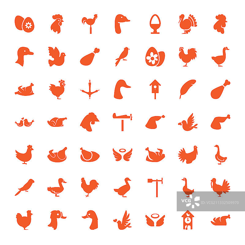 49个鸟类图标图片素材