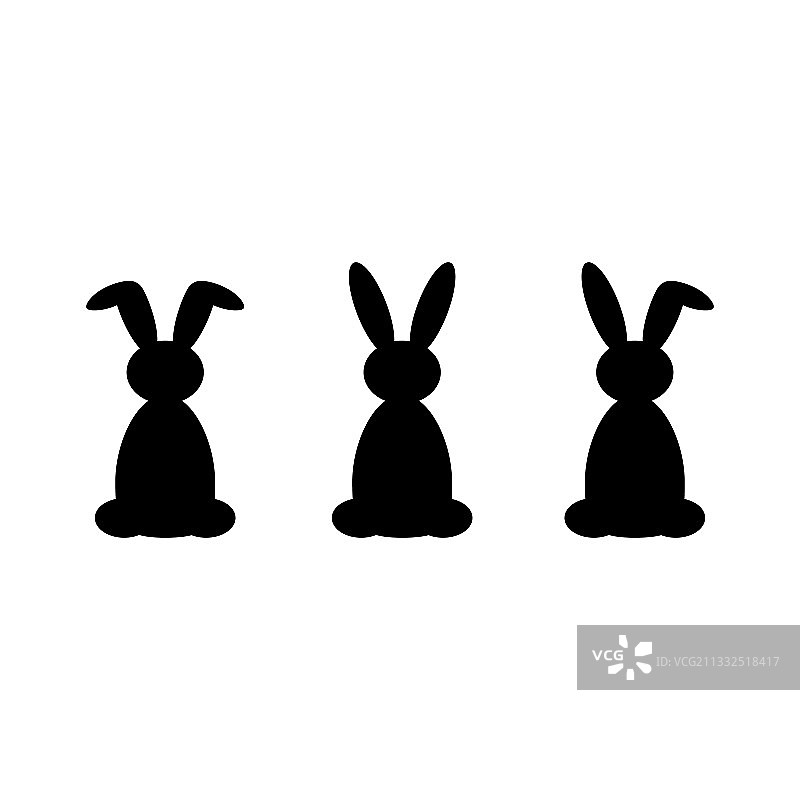 黑色复活节兔子摆件图片素材