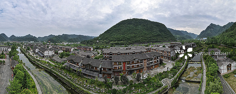 贵州省遵义市汇川区板桥镇娄山关社区，娄山关山脚下的红色小镇图片素材
