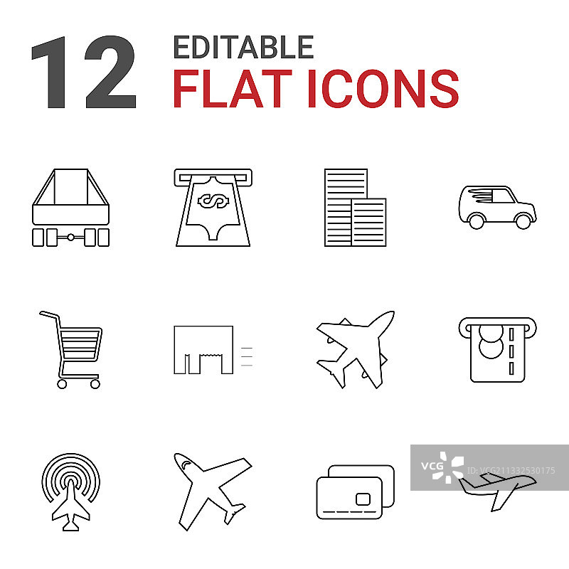 12个商业图标图片素材