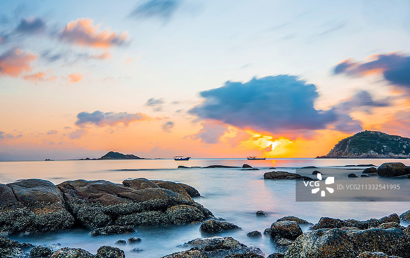 江门台山 上川岛 婚纱摄影基地 日出风光 慢门摄影图片素材