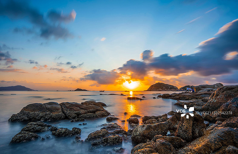 江门台山 上川岛 婚纱摄影基地 日出风光 慢门摄影图片素材