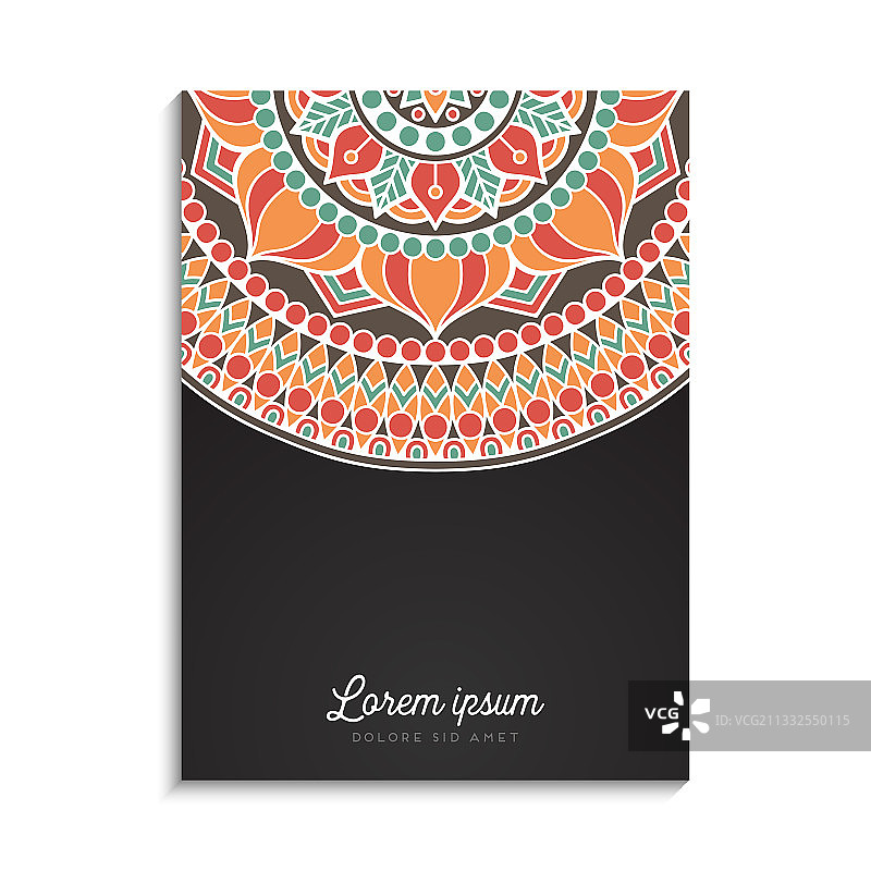 色彩丰富的背景与曼陀罗设计图片素材