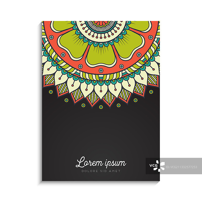 色彩丰富的背景与曼陀罗设计图片素材