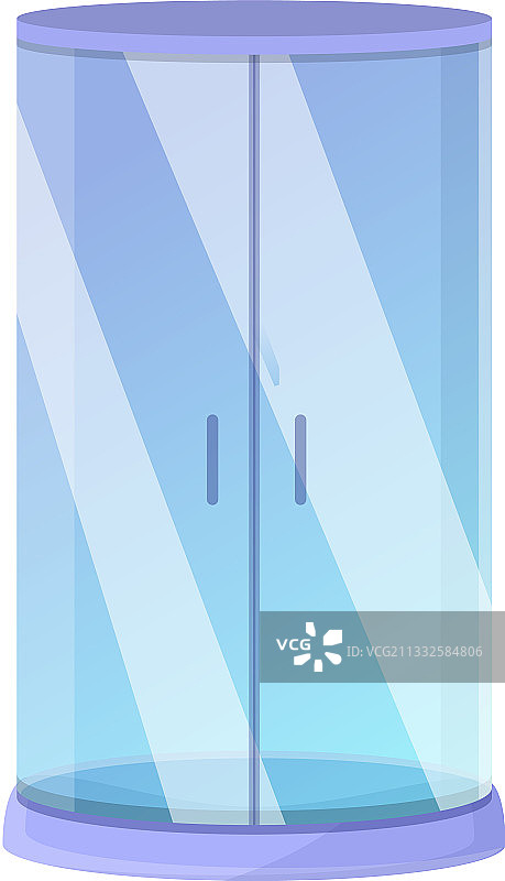 卡通风格陶瓷淋浴间图标图片素材