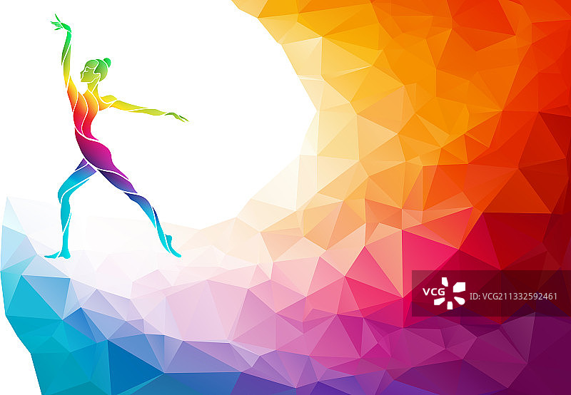 体操女孩创意剪影图片素材