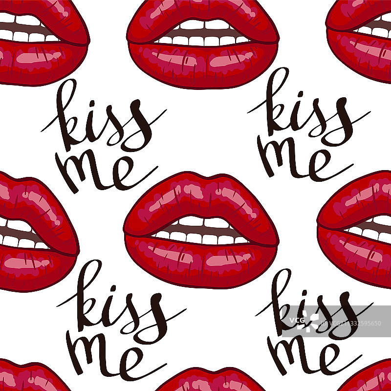 唇印无缝背景图片素材
