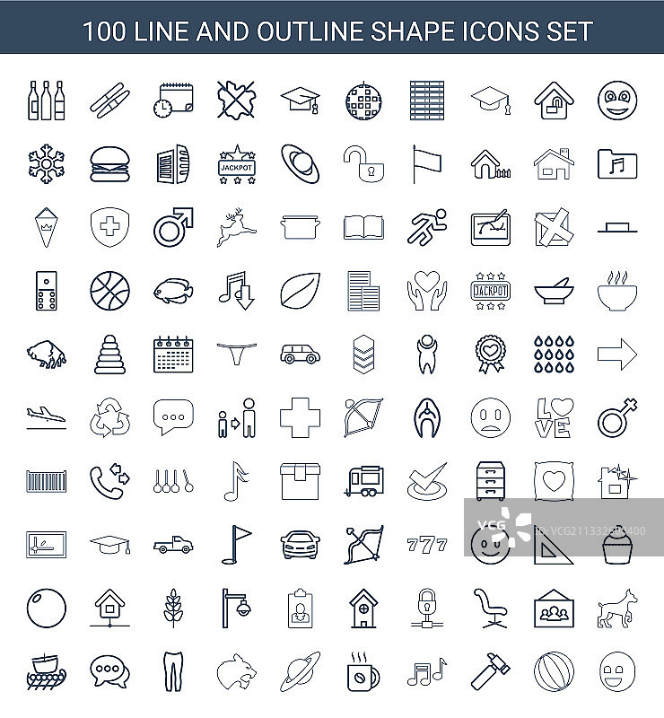 100个形状图标图片素材