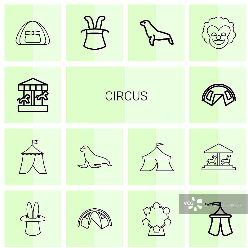 14个马戏团图标图片素材