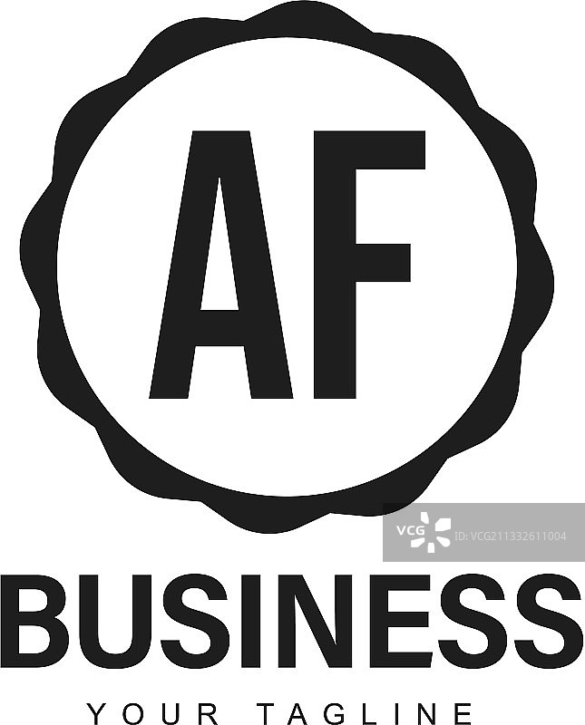 具有抽象风格的AF首字母标志设计图片素材