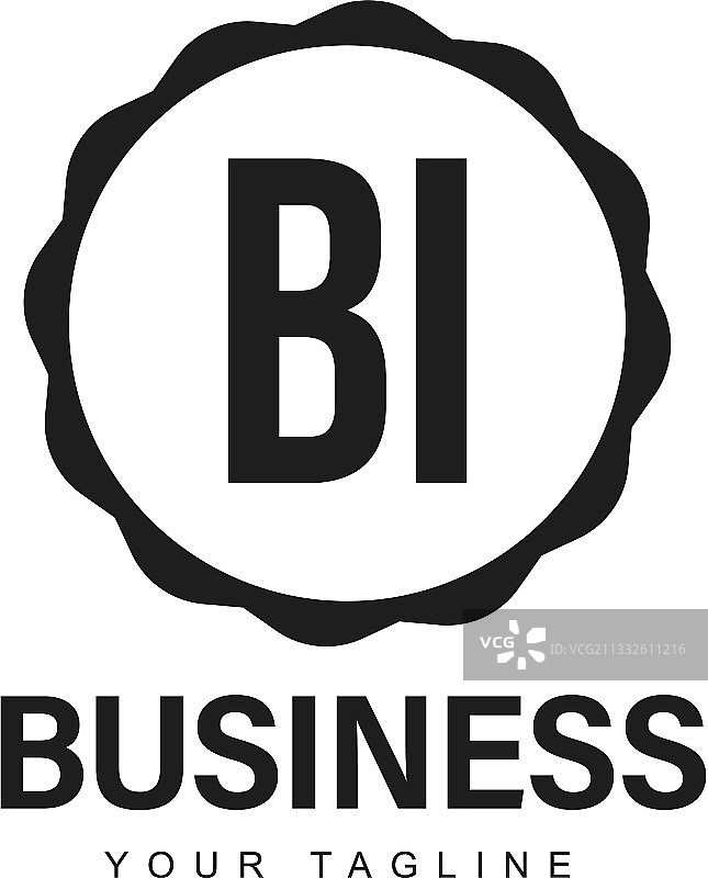 BI首字母抽象风格标志设计图片素材