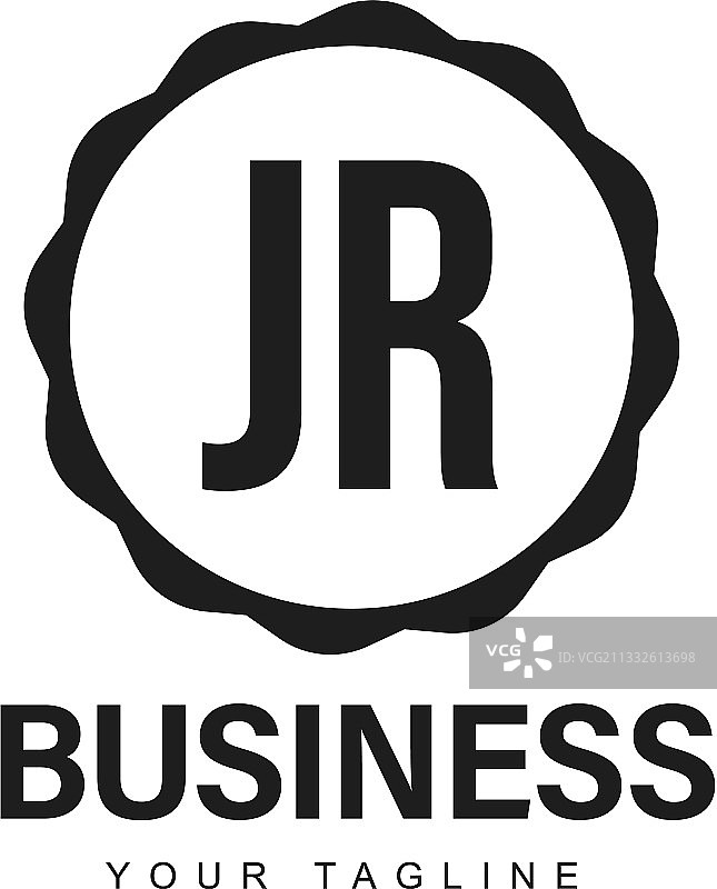 抽象风格的JR首字母标志设计图片素材