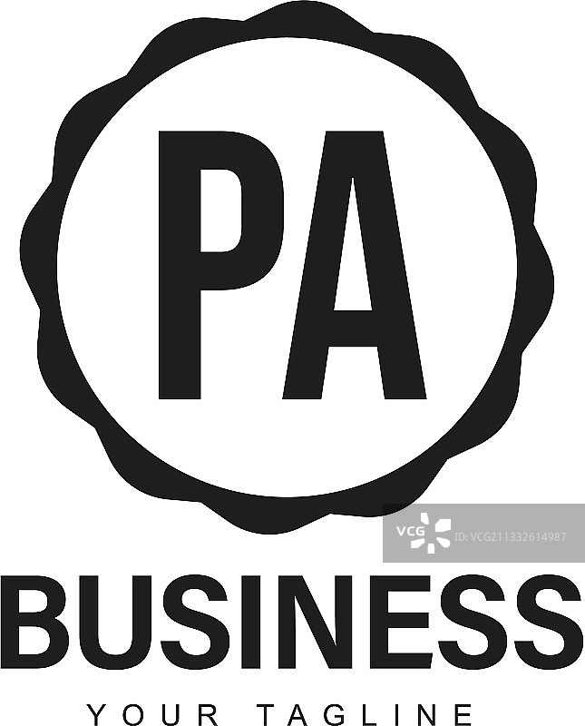 抽象风格的PA首字母标志设计图片素材