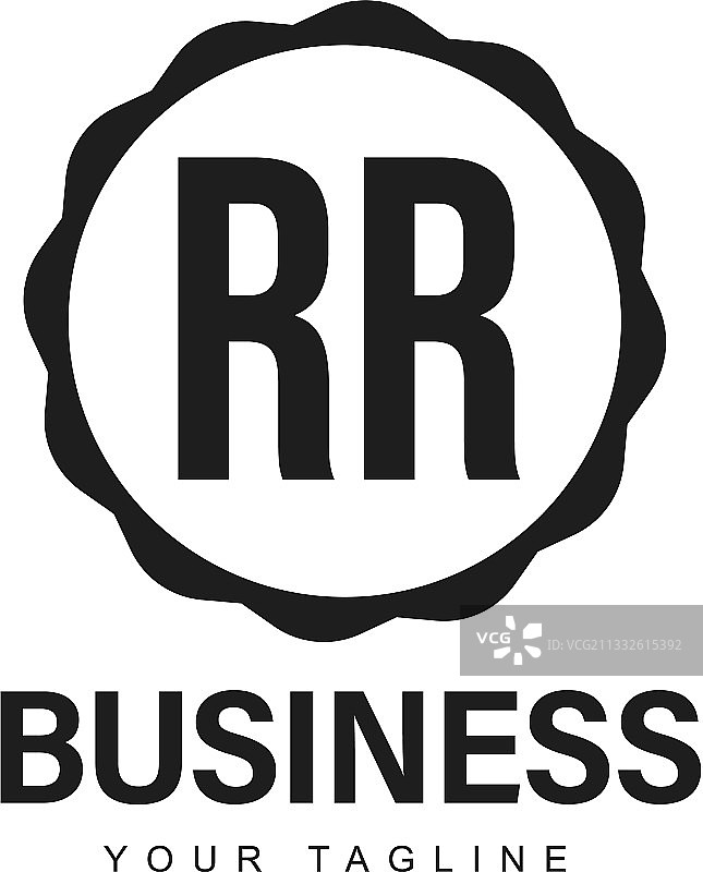 RR首字母抽象风格标志设计图片素材