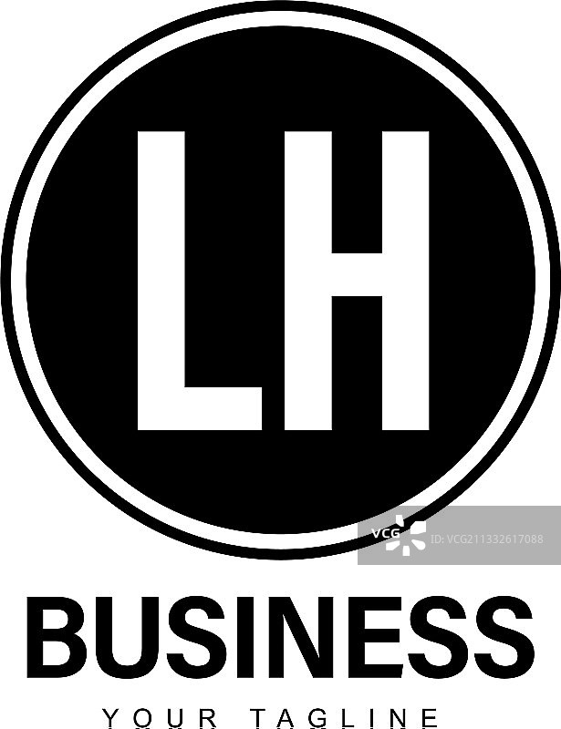 抽象风格LH首字母A标志设计图片素材