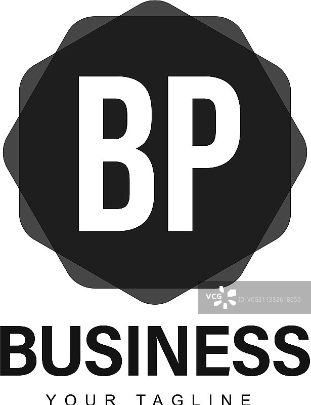 具有抽象风格的BP首字母标志设计图片素材