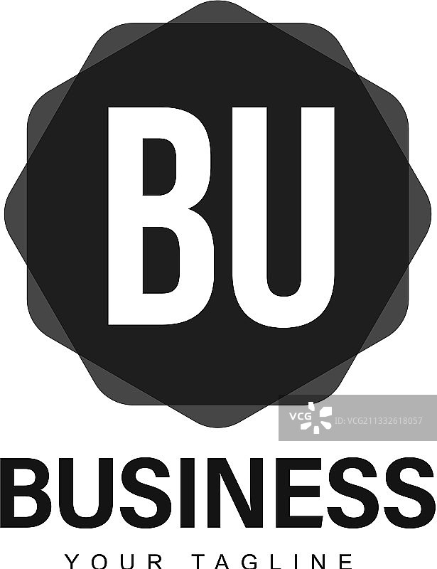 抽象风格的BU首字母logo设计图片素材