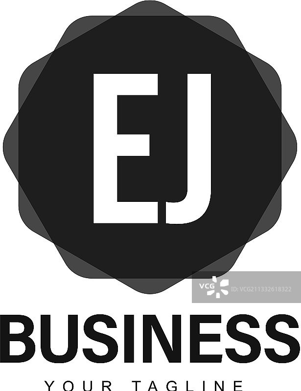 抽象风格的EJ首字母标志设计图片素材