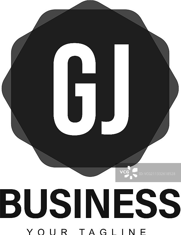 具有抽象风格的GJ首字母A标志设计图片素材