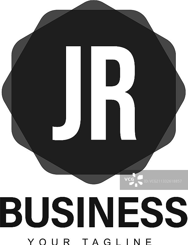 抽象风格的JR首字母标志设计图片素材
