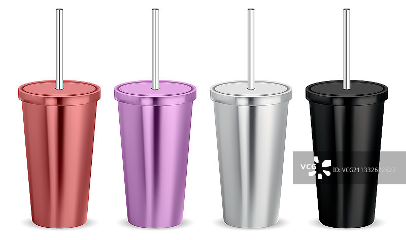 咖啡玻璃不锈钢保温杯样机图片素材