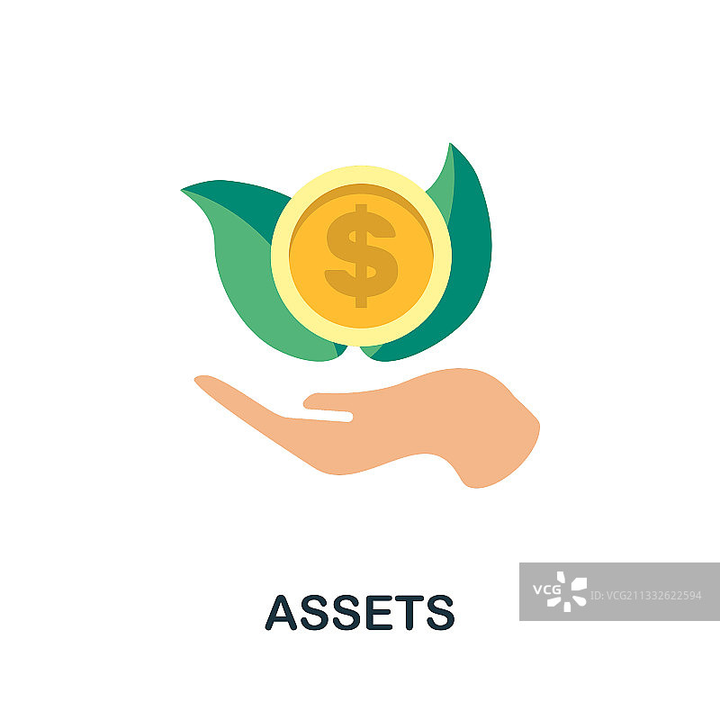 资产扁平风彩色图标元素图片素材